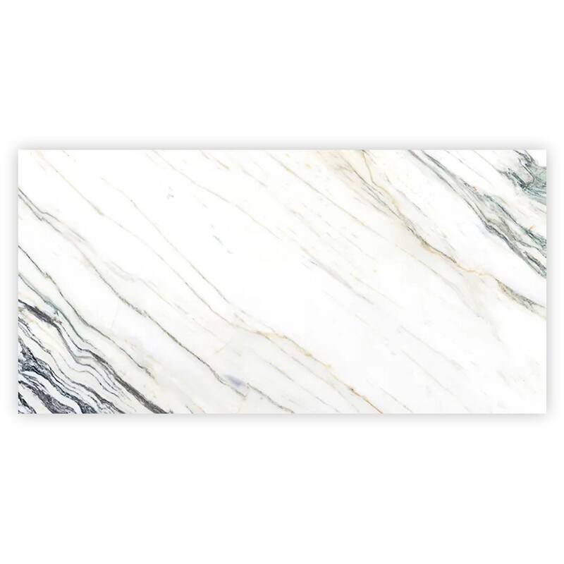 Apollo tile 24" x 48" Splendor Polished Ivory white with Green Vein Porcelain Tile (15.5 sq ft/case) - 2 Pack