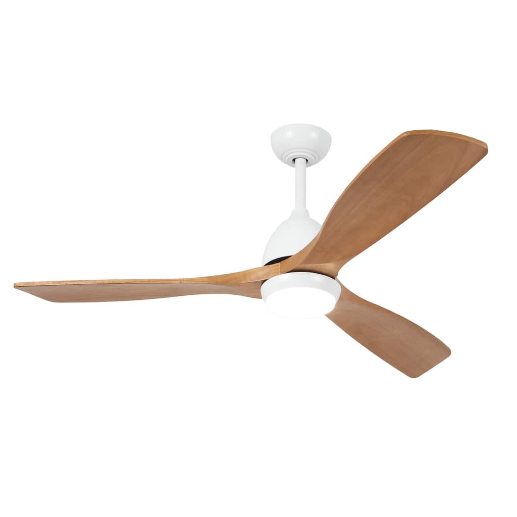 52''Indoor White Ceiling Fan with Light Remote Control
