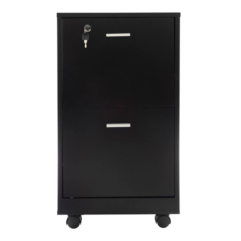 Lavish Home 2-Drawer File Cabinet with Lock and Rolling Wheels