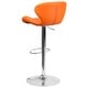 preview thumbnail 60 of 100, Contemporary Vinyl/Chrome Adjustable Curved Back Barstool - 19.25"W x 19"D x 33.75" - 42.25"H