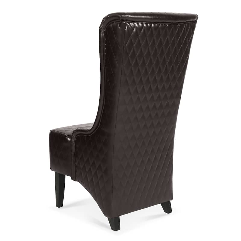 Christopher Knight Home - Evelyn High-Back Upholstered Wingback Accent Chair with Wooden Legs