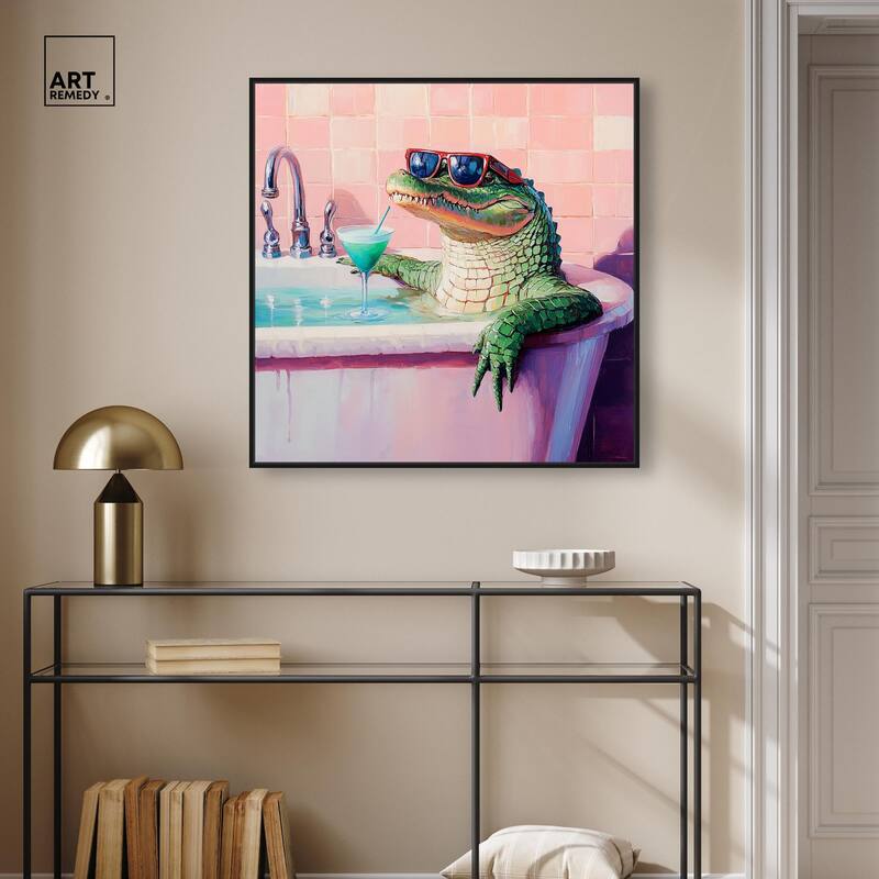 Cocktail Croc II Canvas by Art Remedy