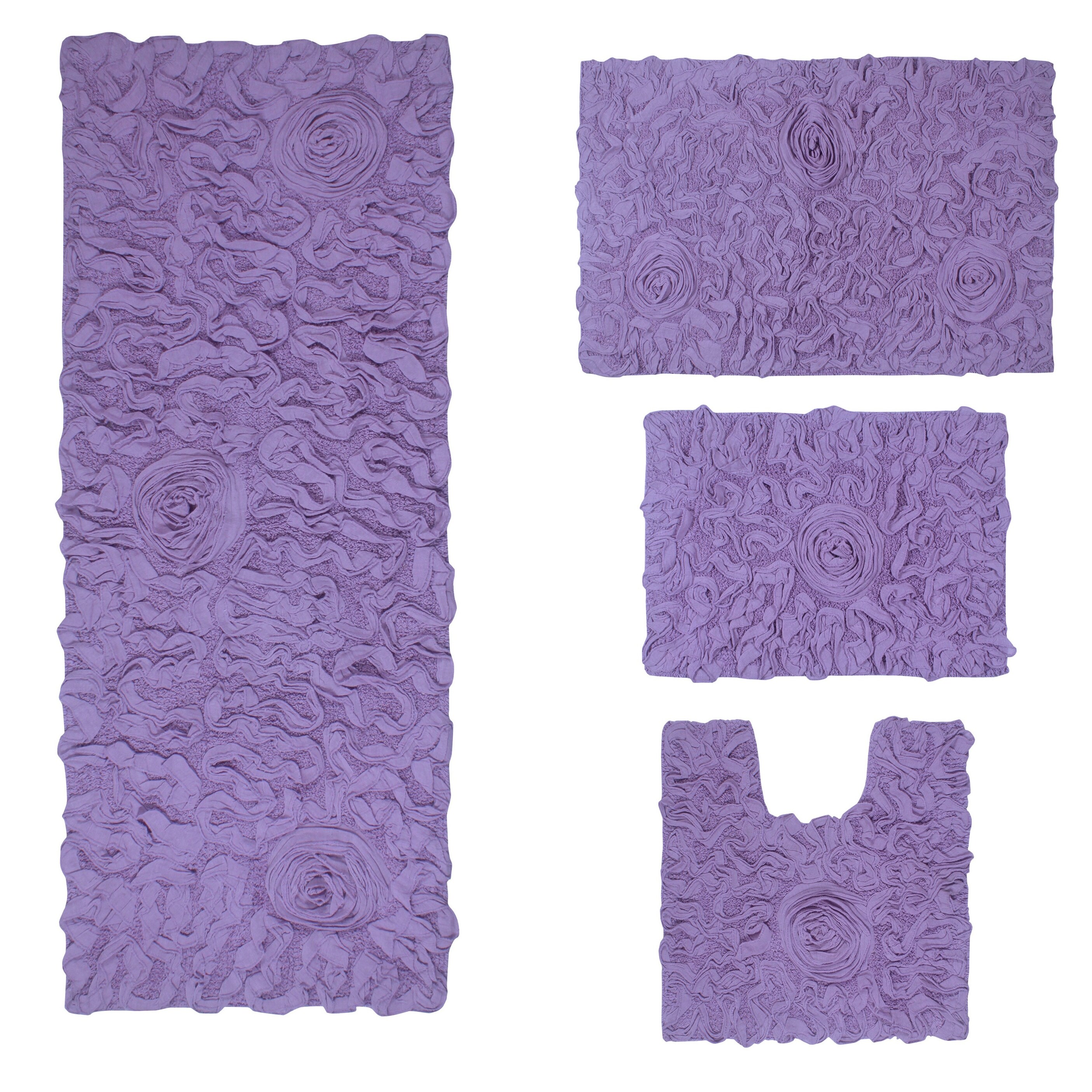 Bell Flower Cotton Non-Slip Bath Mat Soft Absorbent Bathroom Rug-image