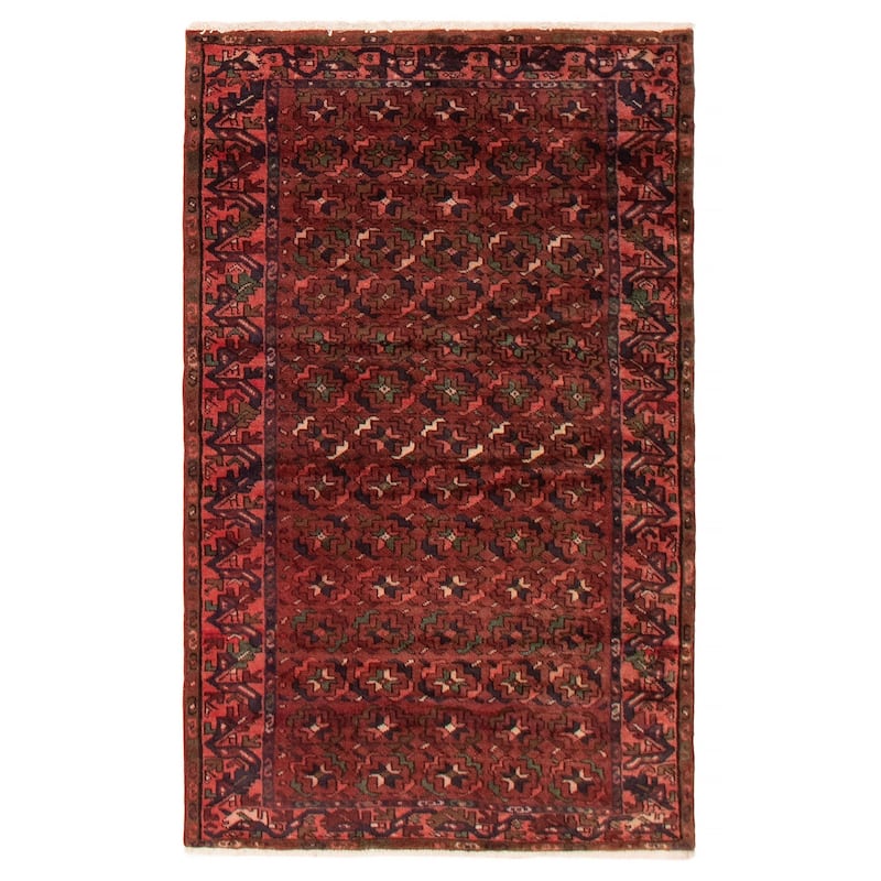 ECARPETGALLERY Hand-knotted Andelz Red Wool Rug - 3' 5" x 5' 5" - Dark Red - 3' 5" x 5' 5" - Rectangle