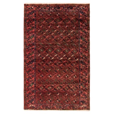 ECARPETGALLERY Hand-knotted Andelz Red Wool Rug - 3' 5" x 5' 5"