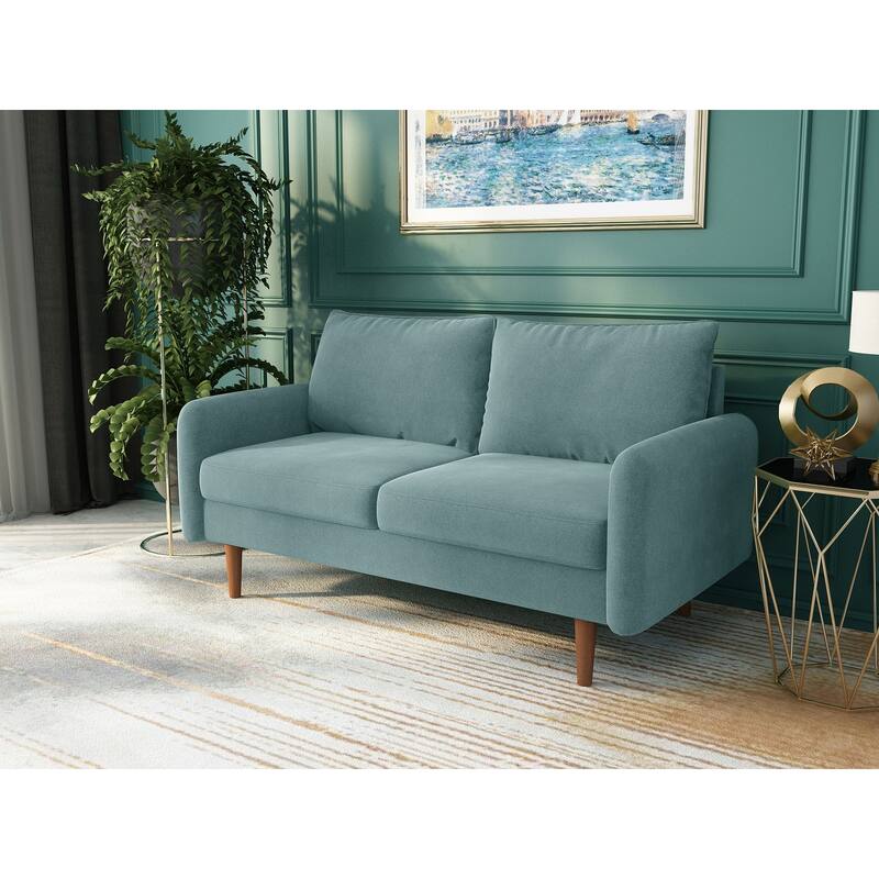 58'' Velvet Square Arm Loveseat