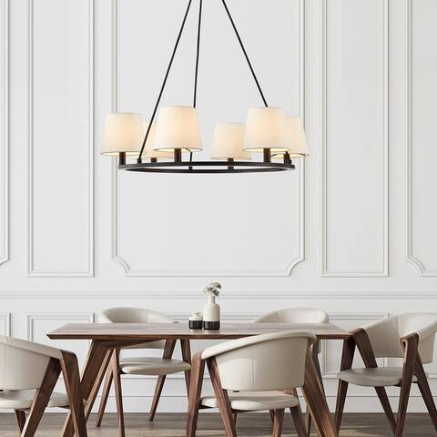 KAWOTI 6-light Wagon Wheel Chandelier Height Adjustable