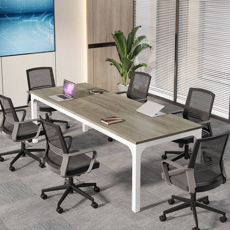 Rectangle 13FT Large Conference Table Set of 2, 78.74-Inch Meeting Seminar Table, Long Business Table