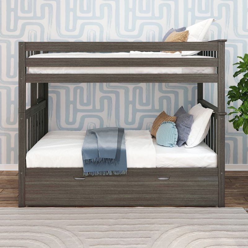 Max and Lily Twin over Twin Bunk Bed with Ladder on End and Trundle