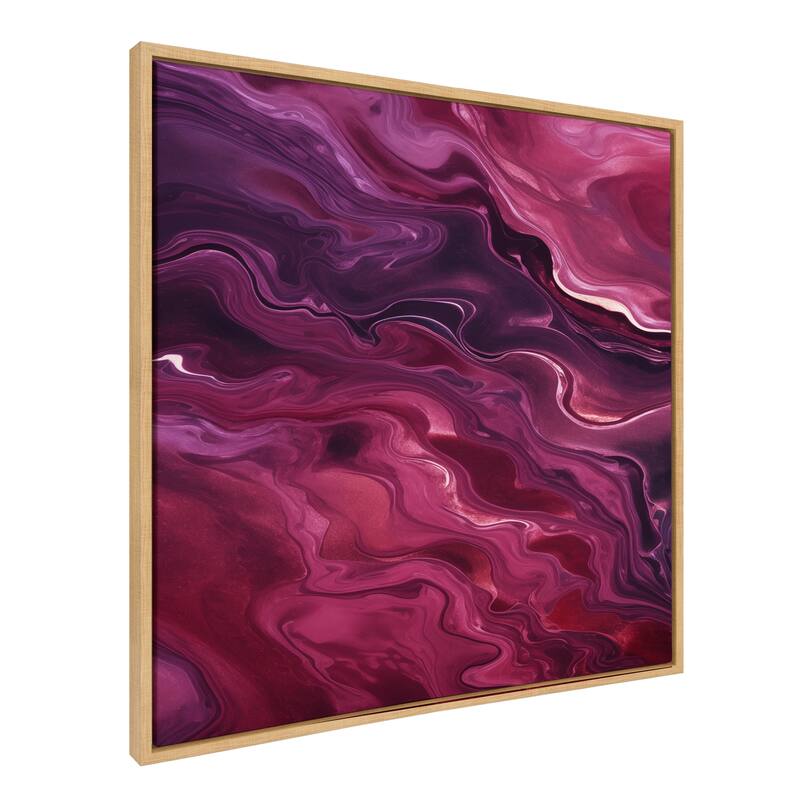 Kate and Laurel Sylvie Tonal Purple Plum Framed Canvas by Creative Bunch Studio - 30x30 - Natural