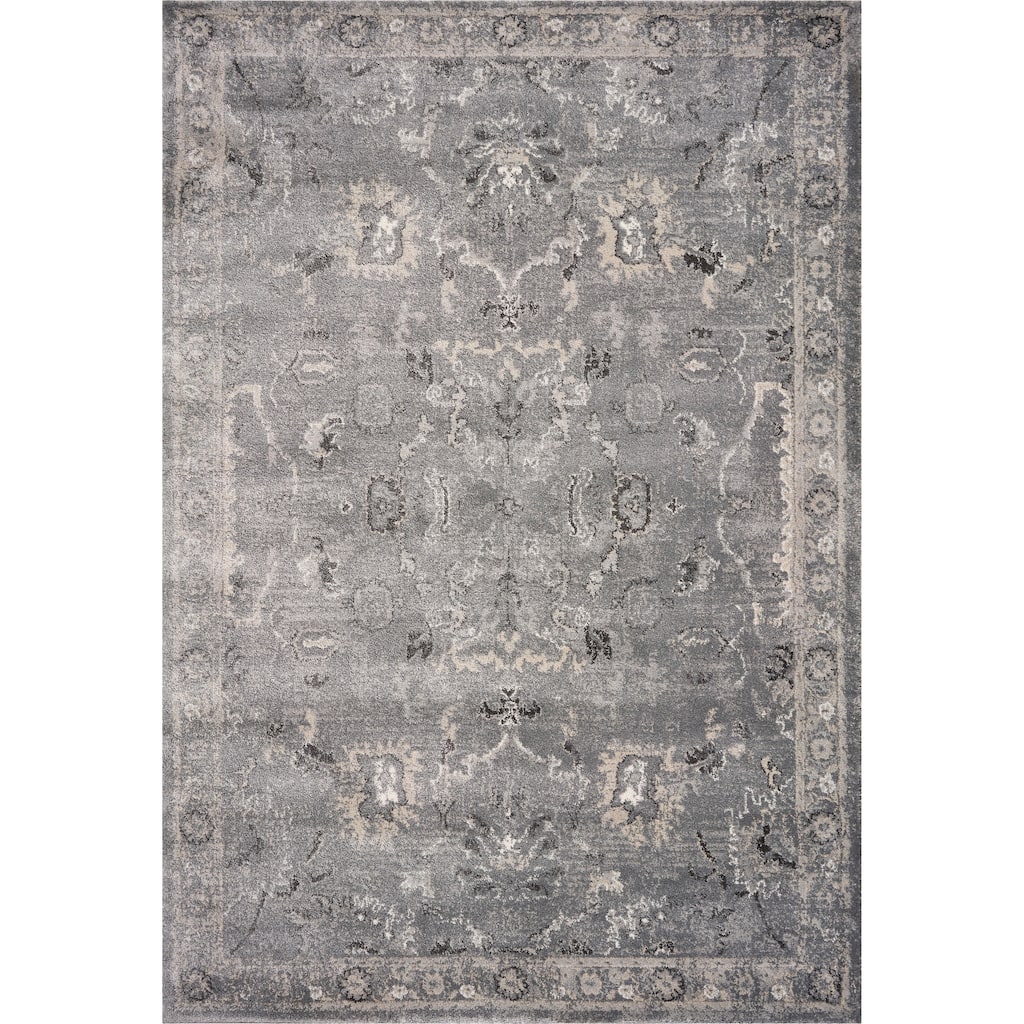 Domani Portland Sky Blue Boho Distressed Area Rug
