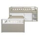 preview thumbnail 13 of 14, Brown+White Twin Size Solid Wood L-shaped Loft Bed and Twin Platform Bed with 7 Drawers and Full Guardrails