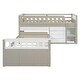 preview thumbnail 13 of 46, L-shaped Twin Over Twin Loft Bed Kids Bed with Drawers and Guardrails