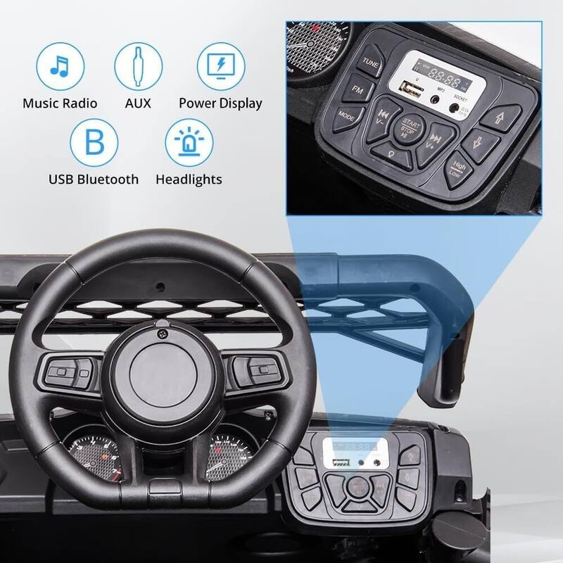 Kids Ride On Utv with Remote Control, 390W Double Motors 12V Kids Ride On Car Truck Toddles Electric Vehicle