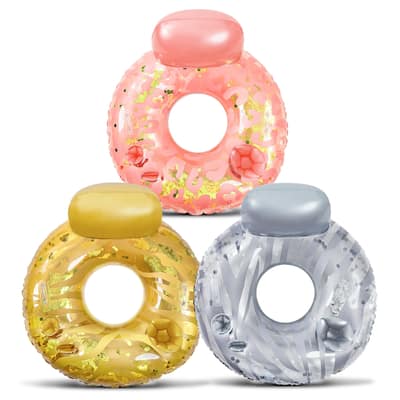 POZA Inflatable Luxury Tube with Back Rest with Sparkle Confetti - 42 inches