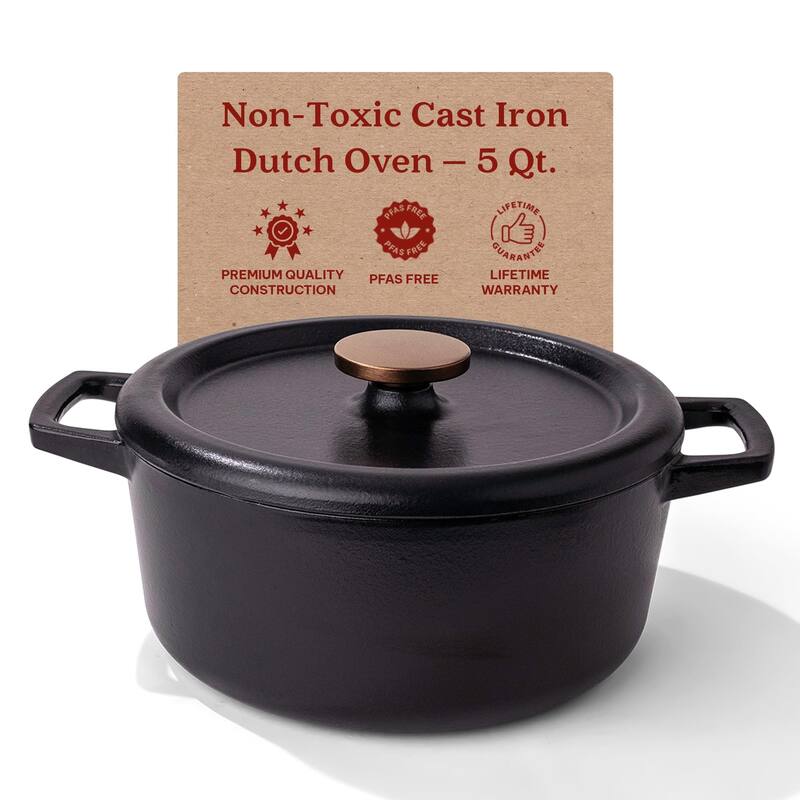 Alva Nori Enameled Cast Iron Dutch Oven w/ Lid Nonstick Enameled Pot - 5 Qt.