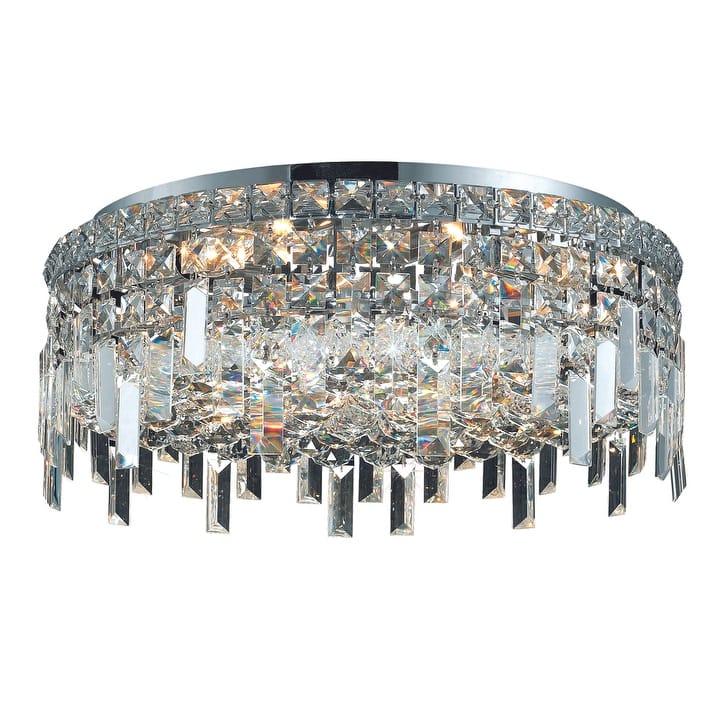 Elegant Lighting 6-light Chrome 20-inch Royal Cut Crystal Clear Flush Mount