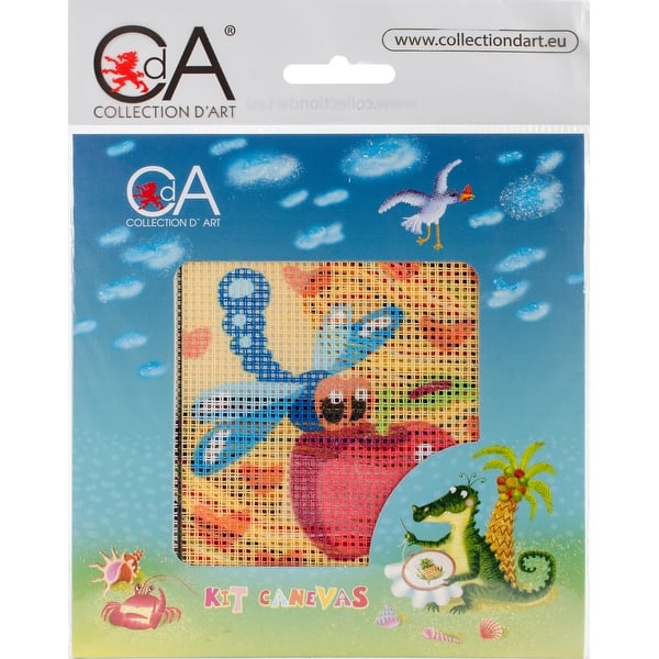 Collection D/'art Stamped Needlepoint Kit 38x24cm-windmill And Poppies