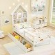 preview thumbnail 5 of 7, Twin House Bed for Kids with Open Storage and Slide-Out Drawers