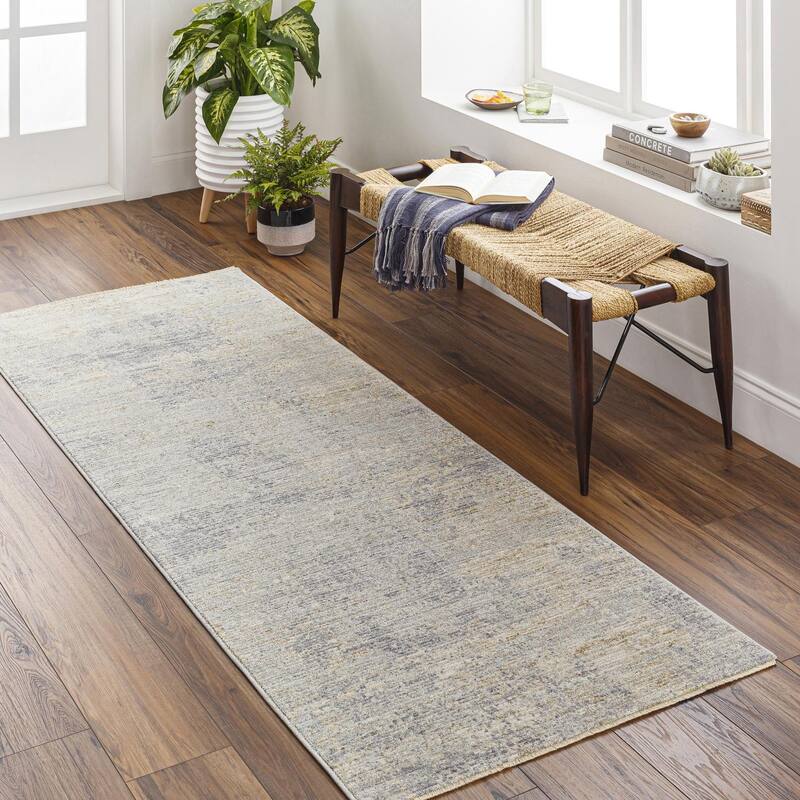 Livabliss Industrial Avant Garde Abstract Area Rug - 2'7" x 7'3" - Grey/Brown