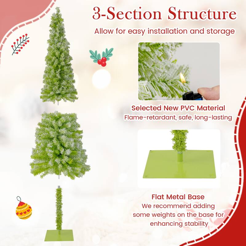 Gymax Whimsical Christmas Tree Pre-Lit Artificial Holiday Tree w/