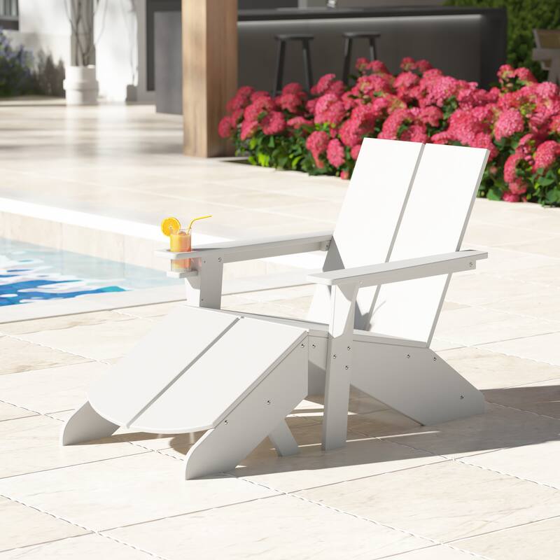 Coastin Modern Poly Adirondack Chair With Ottoman