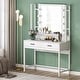preview thumbnail 11 of 20, Makeup Vanity Dressing Table with Mirror, 8 Lights & 2 Drawers - 35.43"(W)*15.74"(D)*61.61"(H)