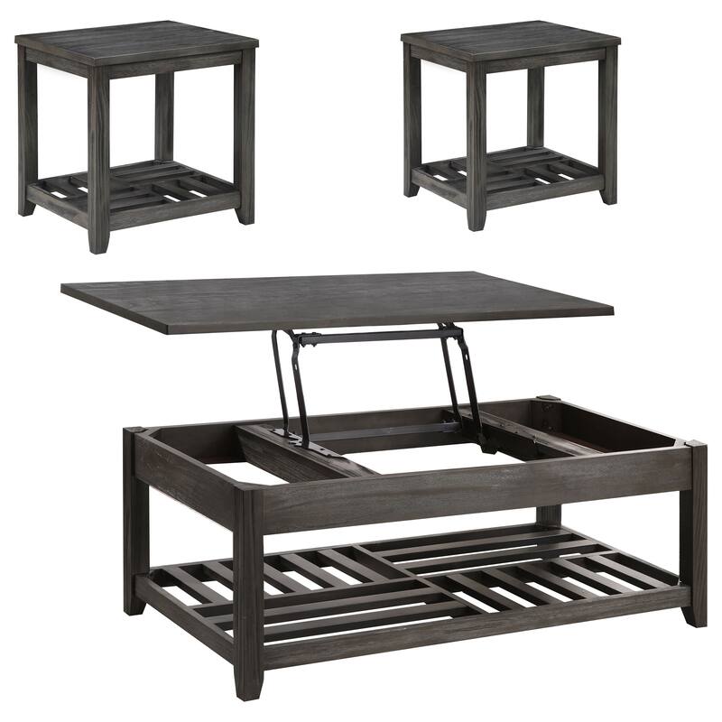 Cliffview Lift Top Coffee And End Table Set Grey