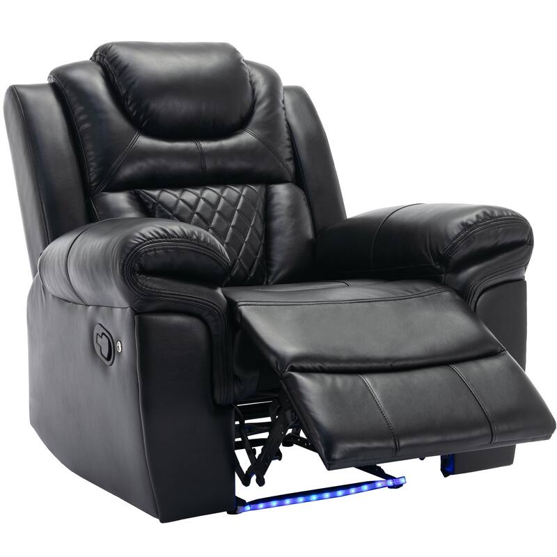 Home Theater Seating Manual Recliner Chair with LED Light Strip