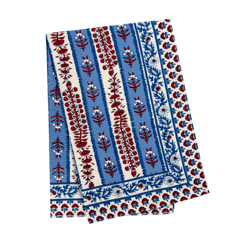 Couleur Nature Provence Avignon Tea Towels - Set of 3 - Red/Blue - Set of 3 - Red/Blue