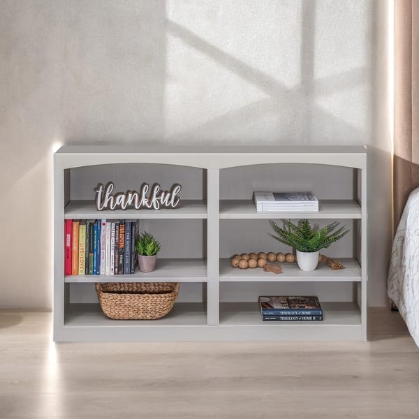 slide 2 of 4, Arch+Haven Solid Wood Bookcase 48 x 30 Storm Gray