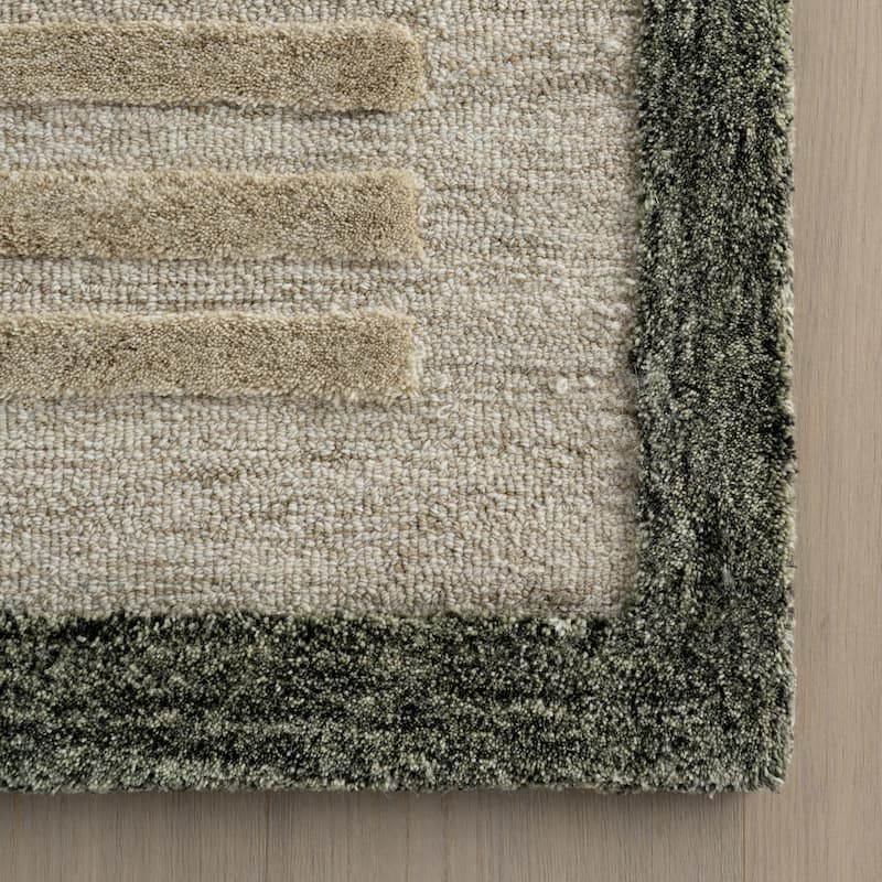 Carmeon Hamilton Caly Modern Bordered Wool Rug