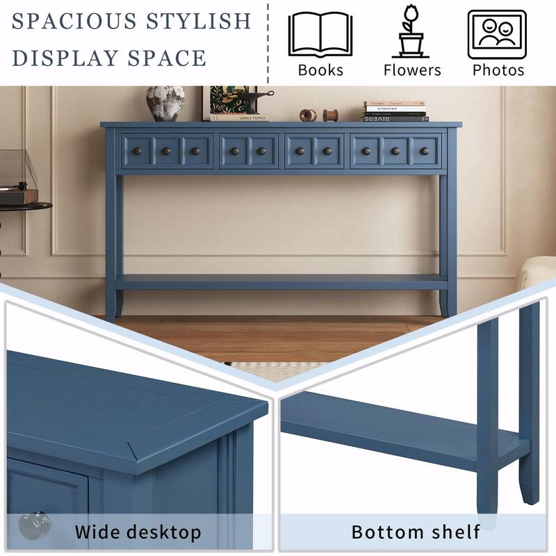 Rustic 60" Entryway Console Table