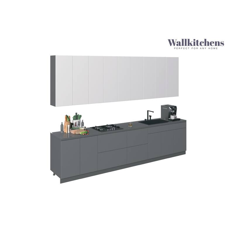 Kitchen Elite Epicure Collection Gray Color Base Size 11Ft Wide - 138x24 - White