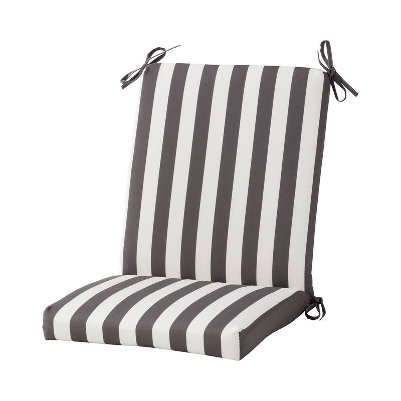 Greendale Home Fashions Outdoor High Back Chair Pad - Canopy Stripe Gray