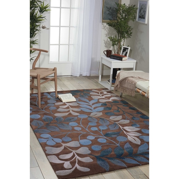 Nourison Hand-tufted Contours Oversized Leaf and Branch Area Rug. Opens flyout.