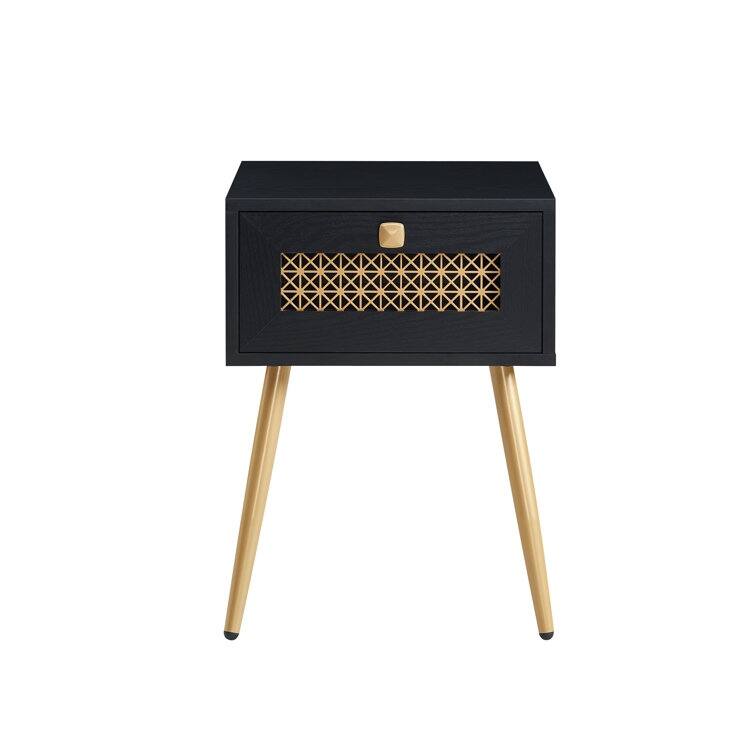 Wood End Table With Storage for Living Room 21.7'' H X 15.8'' W X 15.8'' D