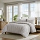 preview thumbnail 16 of 39, Harbor House Anslee Taupe 3 Piece 100% Cotton Yarn Dyed Duvet Cover Set with Overlap Closure Shams
