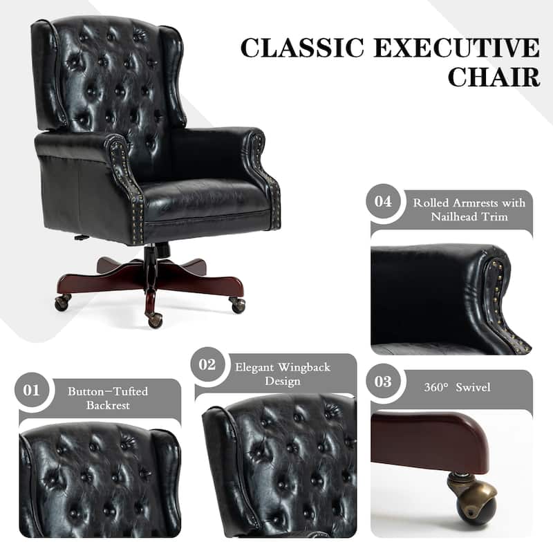 AVAWING Classic Executive Office Chair High Back Wingback Boss Chair