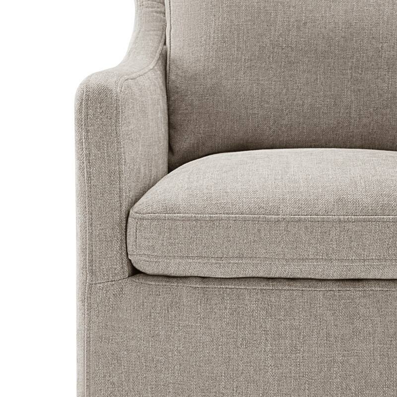 Hailey Dining Arm Chair with Caster Wheels Fabric Fully Assembled