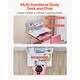 preview thumbnail 12 of 14, Pink Height Adjustable Kids Study Chair and Desk with Bookshelf and Drawer - 27.56 x 19.69 x (20.87 - 27.95) in