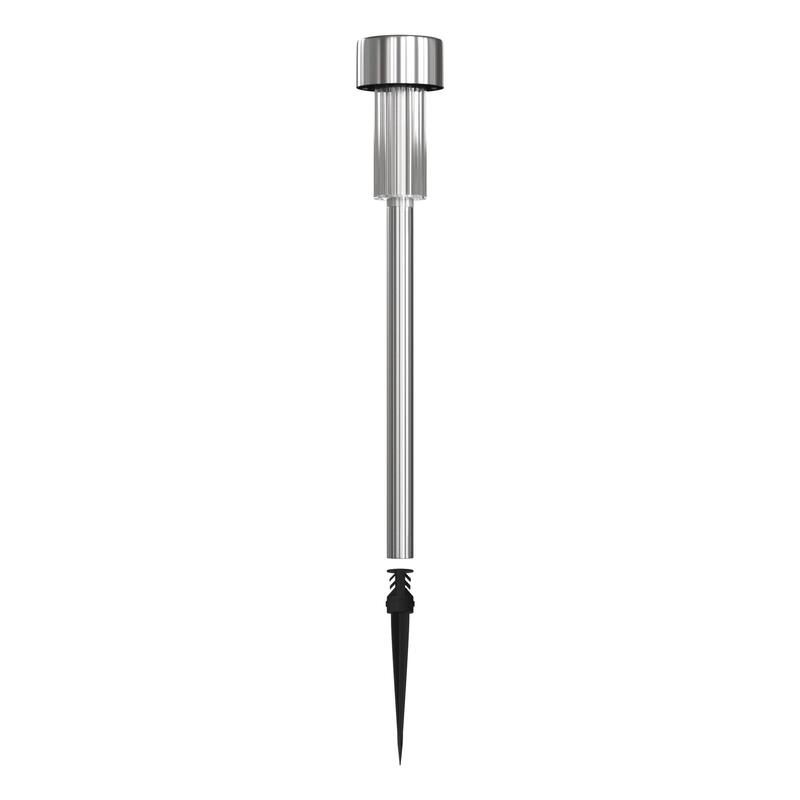 All - Weather Solar Powered Stainless Steel LED Landscaping Lights - Set of 12