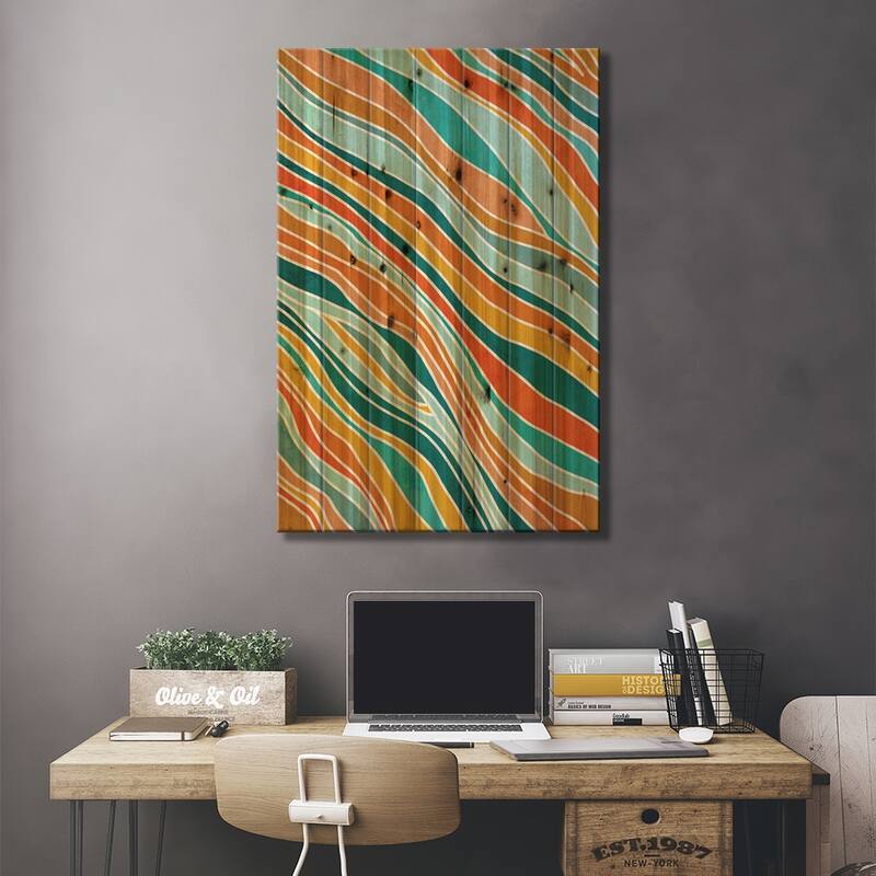 Tulum Abstract Artprint Print On Wood by Modern Tropical - Multi-Color