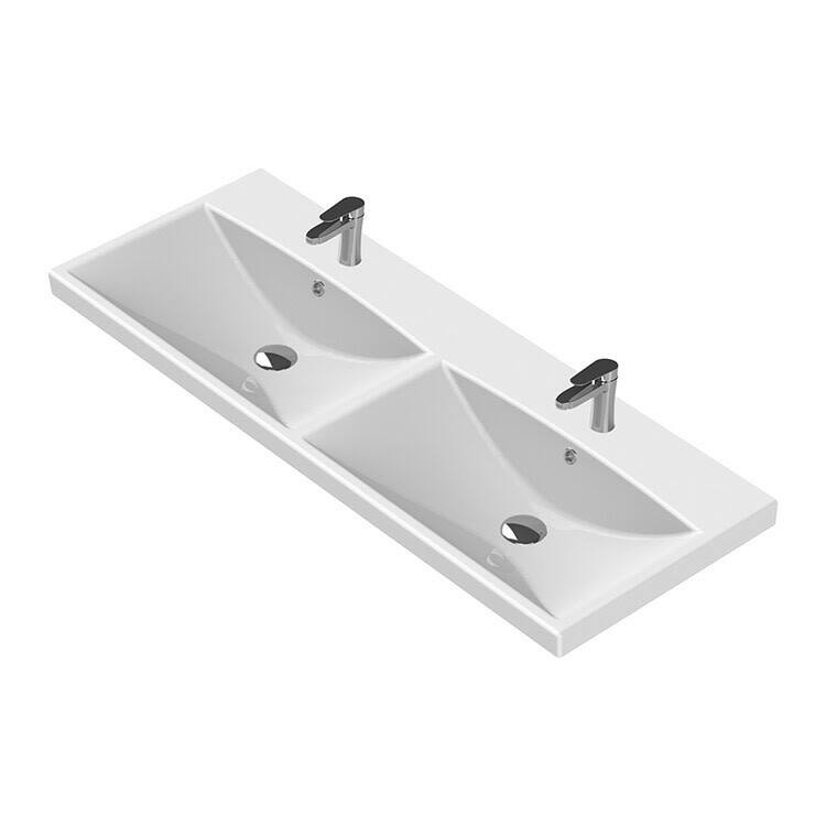 Nameeks CeraStyle 032500-U-Two Hole Elite 47-1/4" Rectangular Ceramic