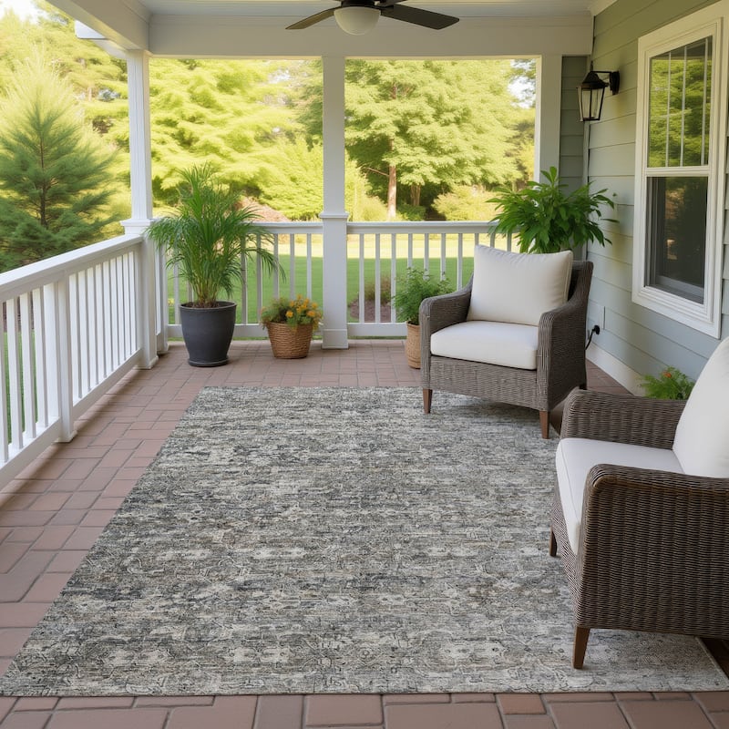 Machine Washable Indoor/ Outdoor Traditional Harmony Chantille Rug