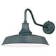 preview thumbnail 1 of 7, VAXCEL Dorado 1-Light Hunter Green and White Dusk to Dawn Sensor Farmhouse Outdoor Wall Sconce, Gooseneck Shade, Dark Sky Hunter Green and White - 15-in W x 12.25-in H x 23-in D