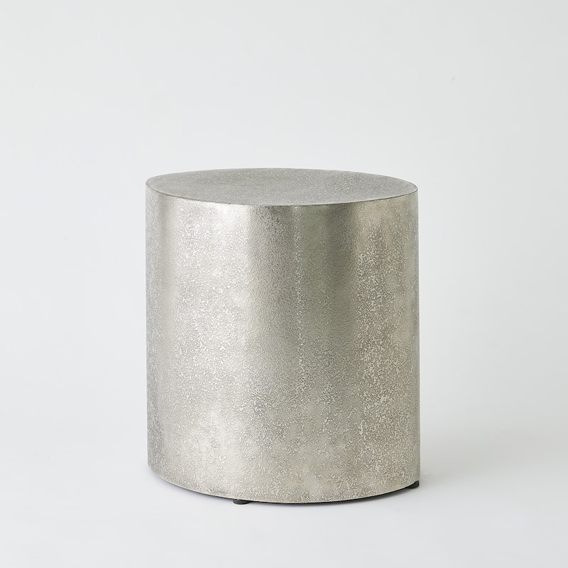 Yves Texture Drum Table - Nickel - Small
