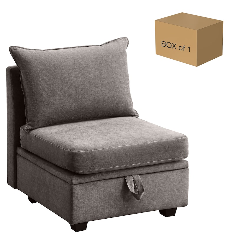 Modern Double Seating Sectional Sofa With Ottoman and Storage Space