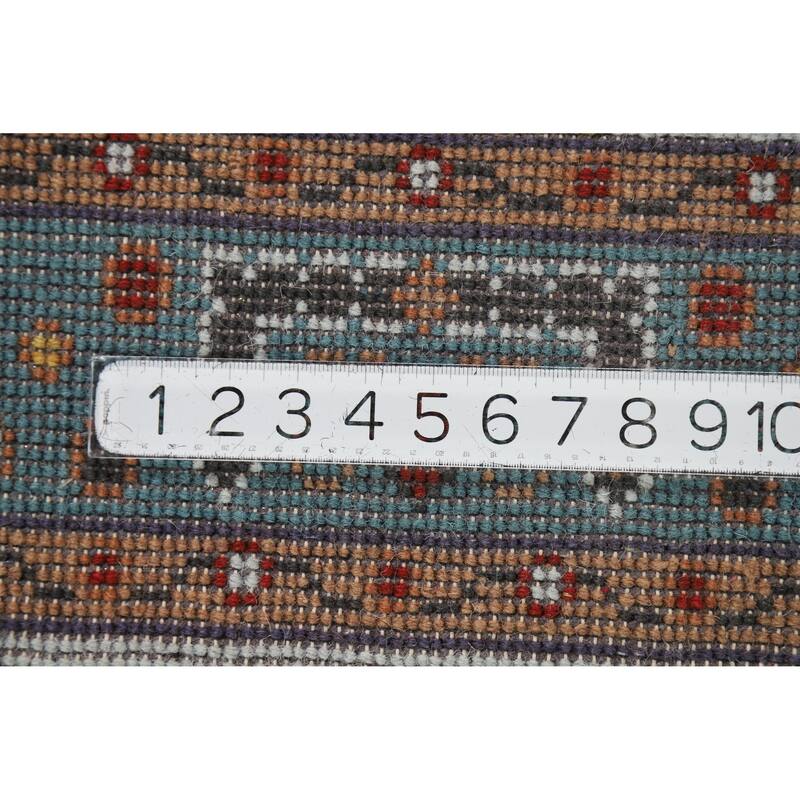 Hand Knotted Oriental 100% Wool Carpet Transitional Floral Navy Blue & Blues Oushak Area Rug - 5' 11'' X 4' 0''