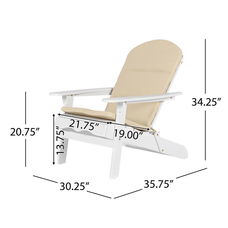 Malibu Outdoor Acacia Wood Folding Adirondack Chairs with Cushions (Set of 2) by Christopher Knight Home